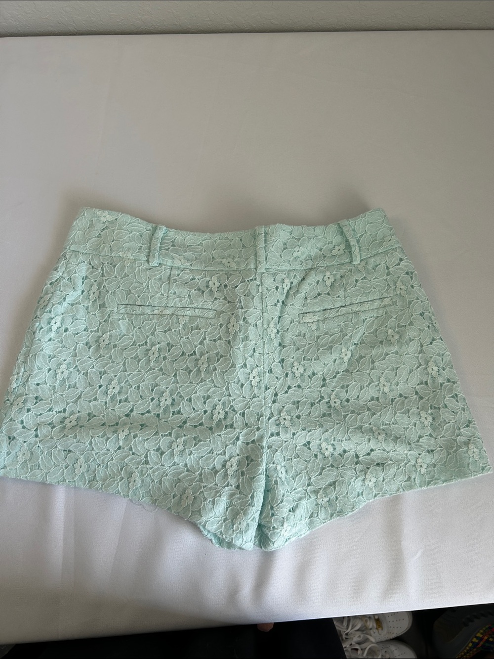 LOFT Lace Shorts Womens Mint Green Floral Eyelet Size 10 Summer - Picture 3 of 4